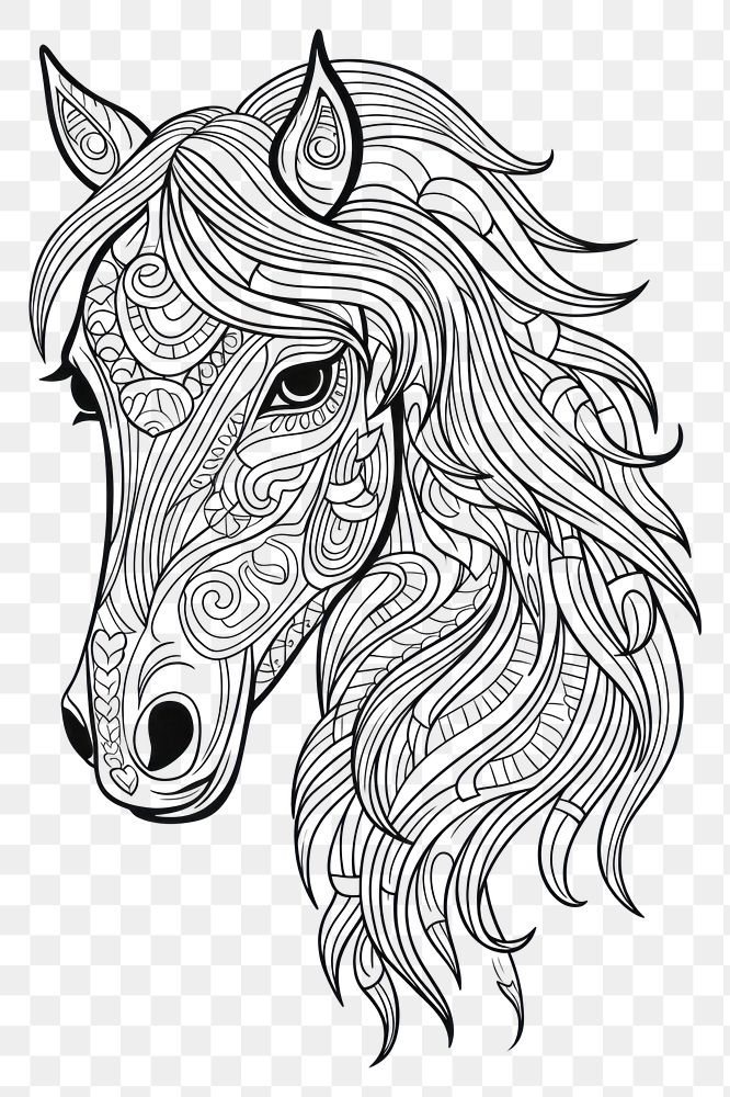 PNG Horse head sketch doodle drawing. AI generated Image by rawpixel.