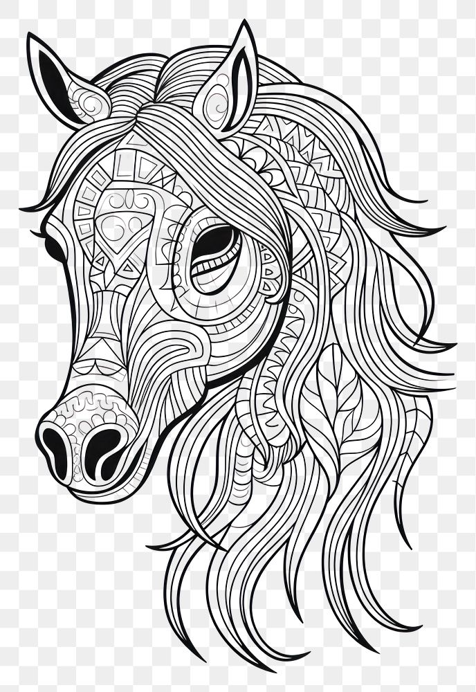 PNG Horse head sketch doodle drawing