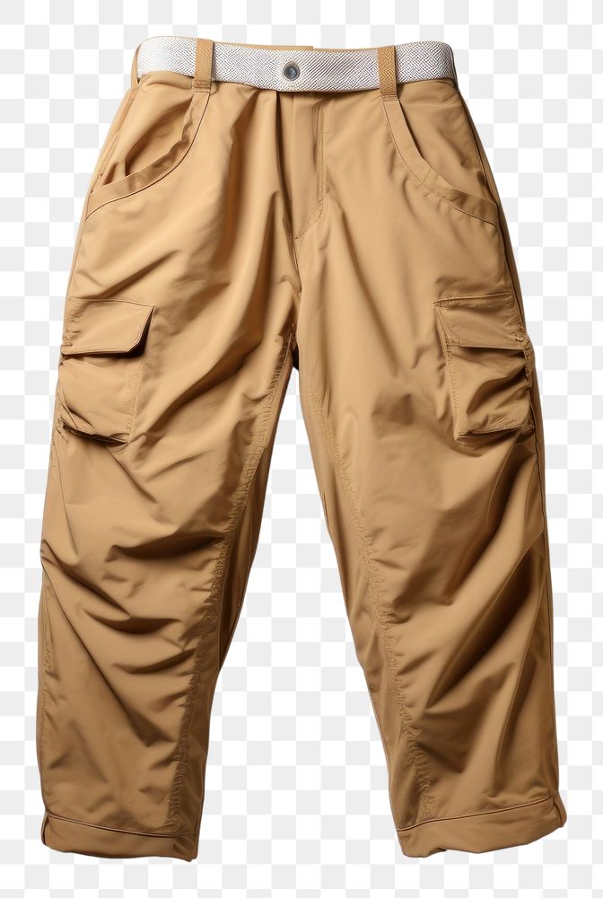 PNG  Cargo pants khaki coathanger outerwear. AI generated Image by rawpixel.
