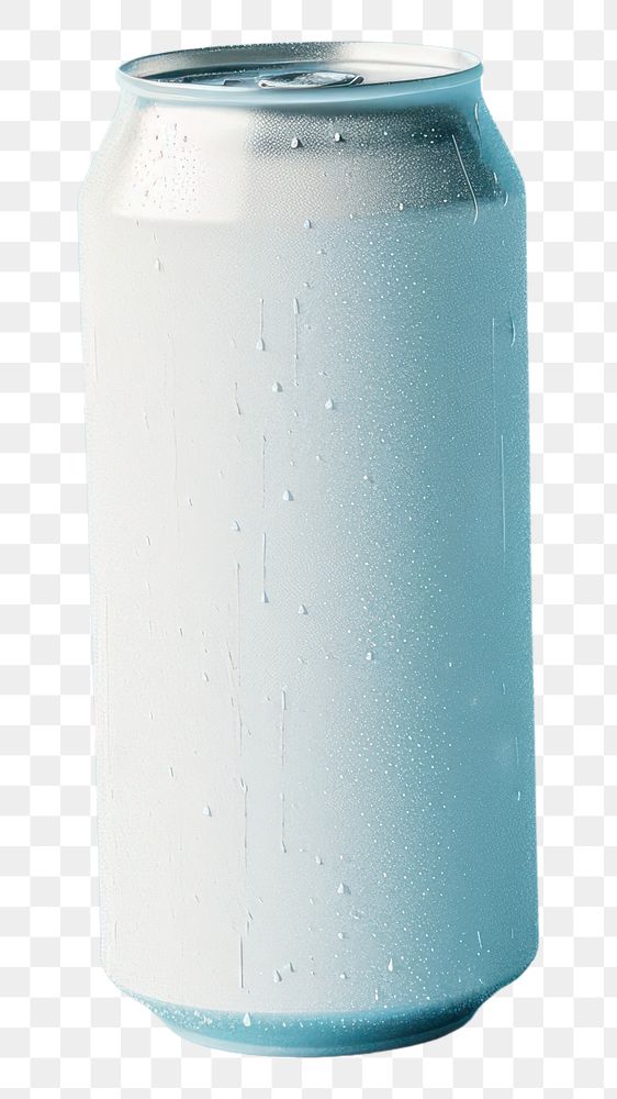 PNG Beer can mockup bubble soda blue.