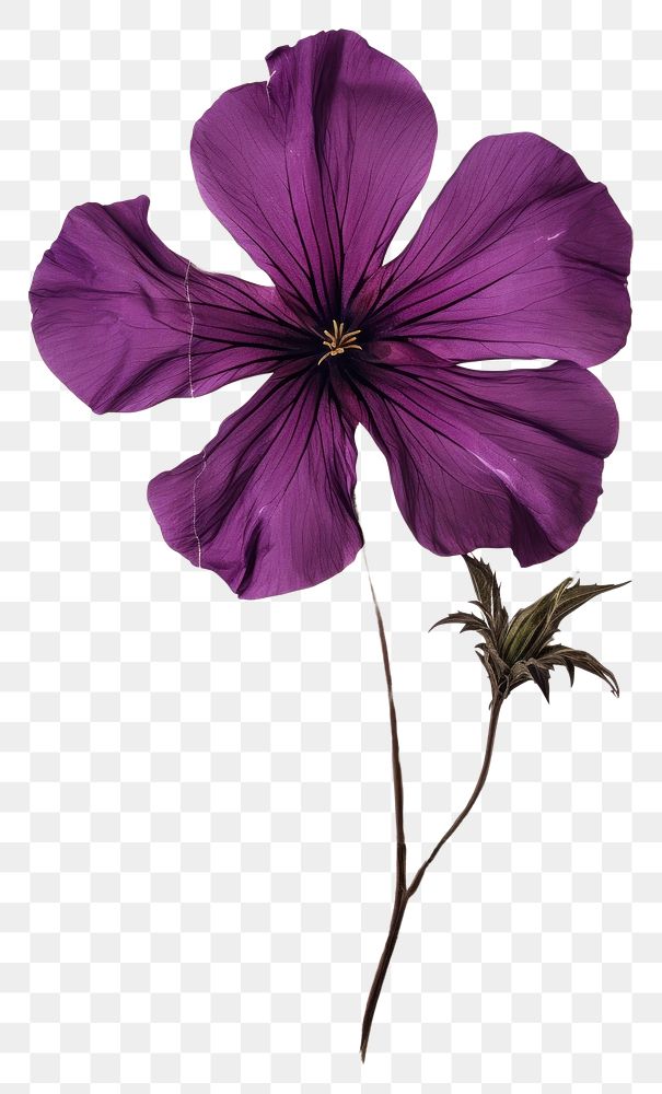 PNG Pressed a purple petunia flower petal plant.