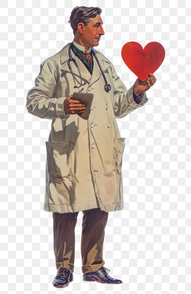 PNG  A Doctor holding a Heartshape icon drawing heart adult.