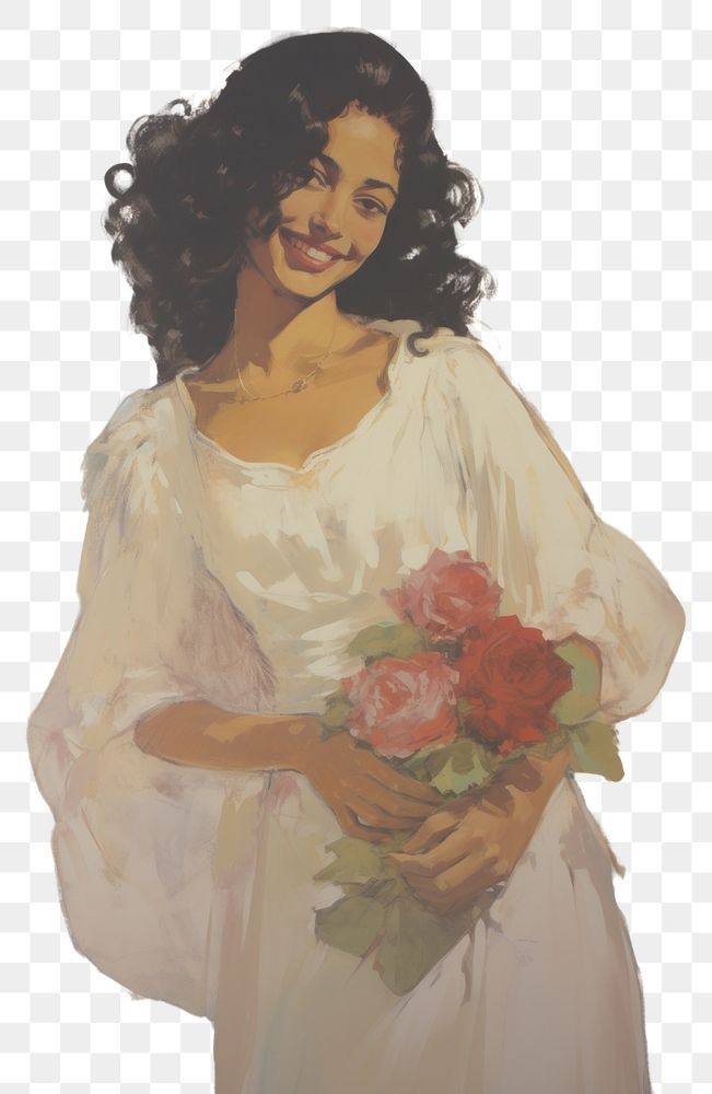 PNG Dress painting portrait smiling.