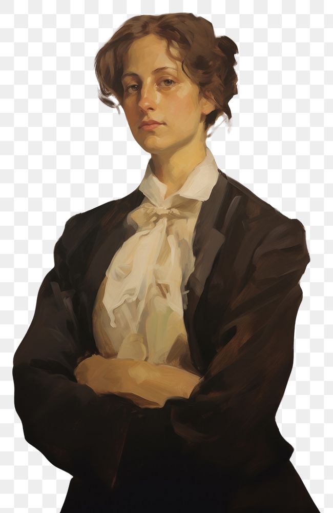 PNG A lawyer woman in a proper suit portrait painting adult.