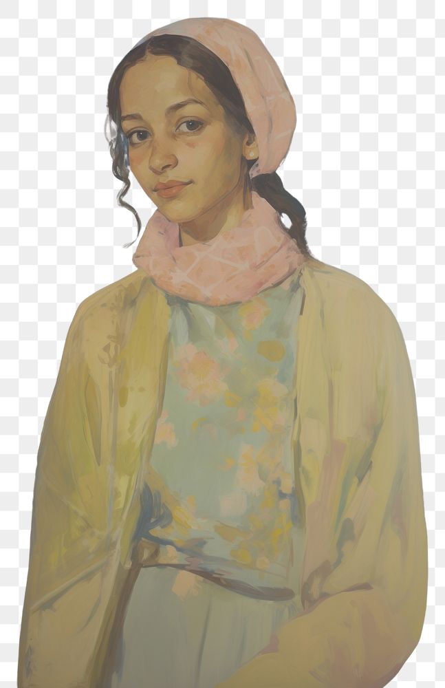 PNG A Muslim woman portrait painting adult.
