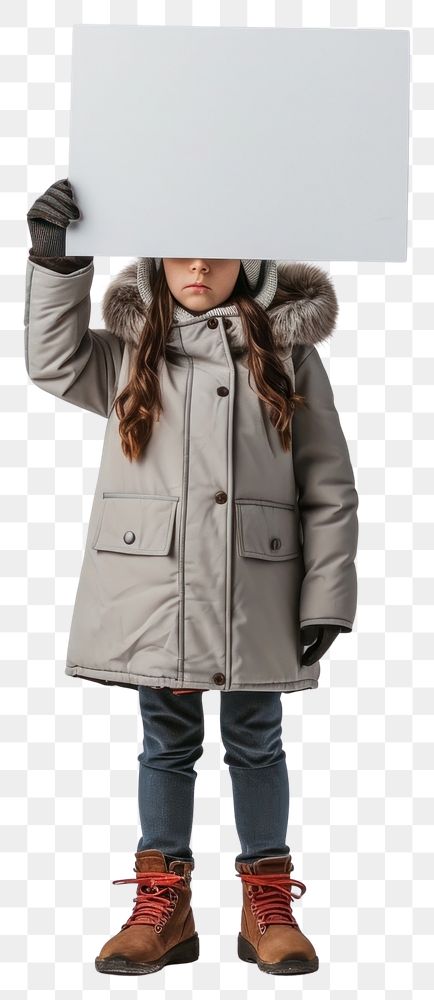 PNG Teen girl coat overcoat holding.