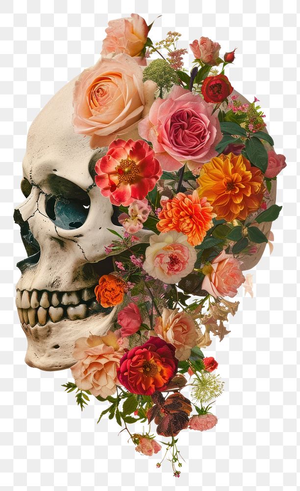 PNG A Skull flower rose plant.