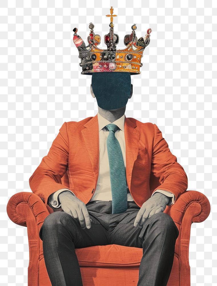 PNG Sitting crown adult man.