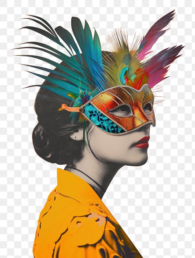 PNG An American girl wearing a Mardi Gras mask painting carnival adult.