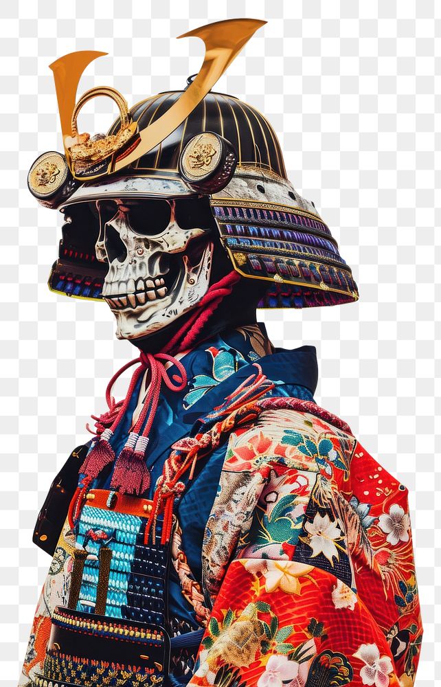PNG Skull samurai representation creativity.