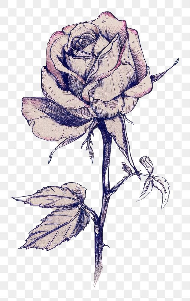 PNG  Rose drawing flower sketch.