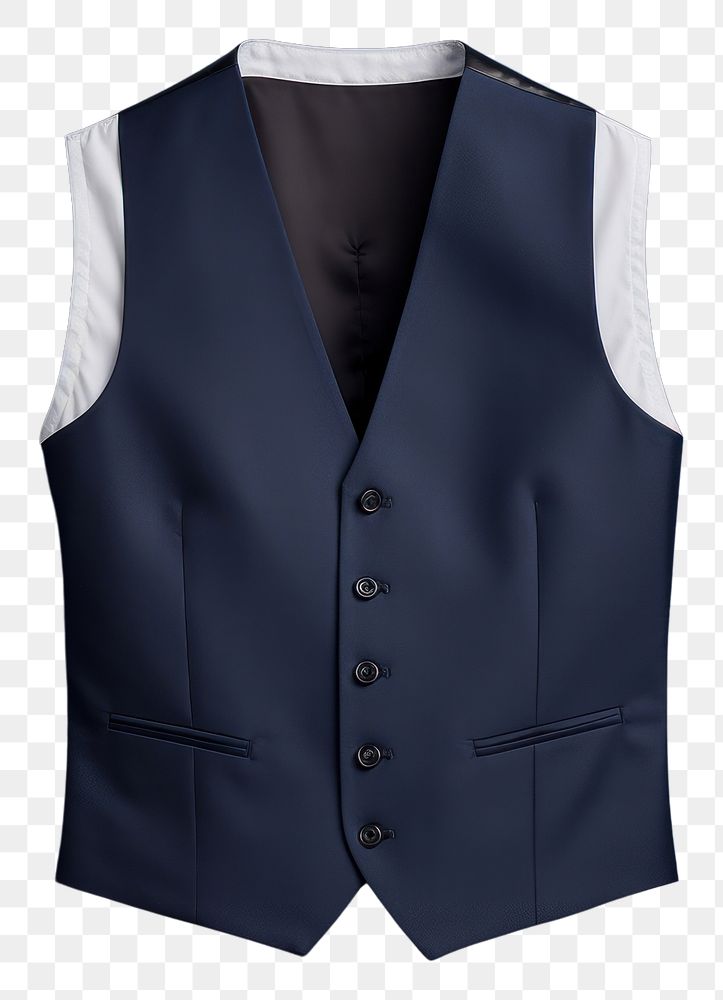 PNG  Navy blue waistcoat lifejacket outerwear menswear. AI generated Image by rawpixel.