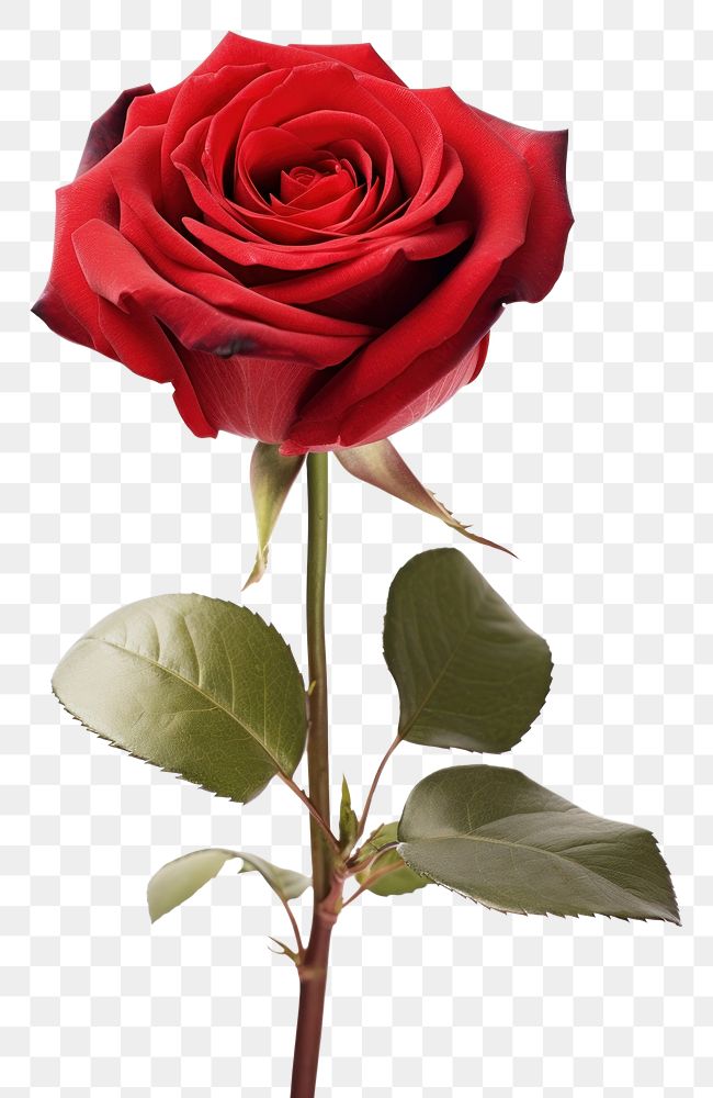 PNG  Red rose flower plant white background.
