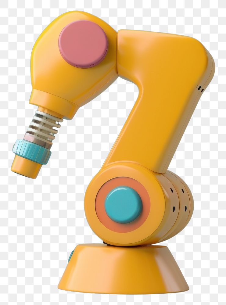 PNG  A robotic arm technology machine yellow.