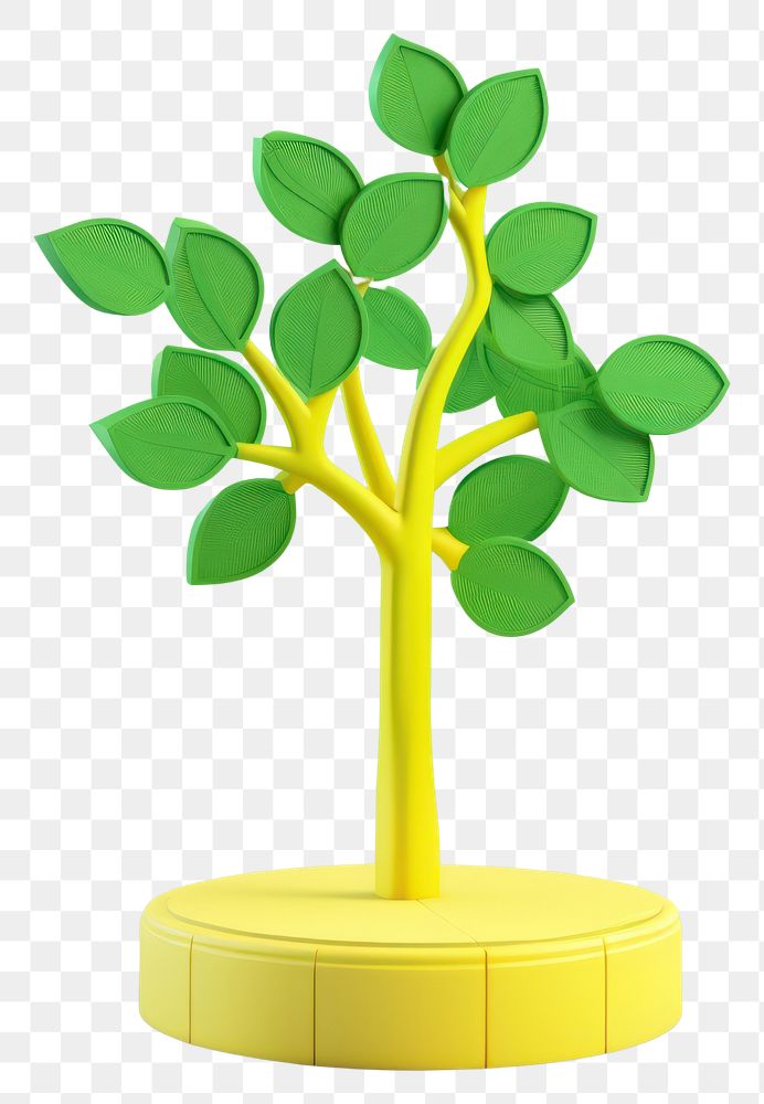 PNG  A tree with coin plant green leaf.