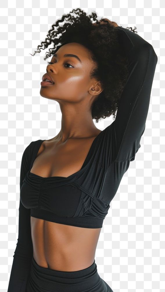 PNG A woman model posing portrait adult black.