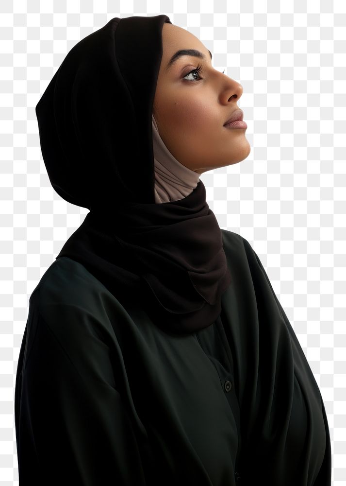 PNG A Muslim woman looks ahead with determination portrait fashion adult.
