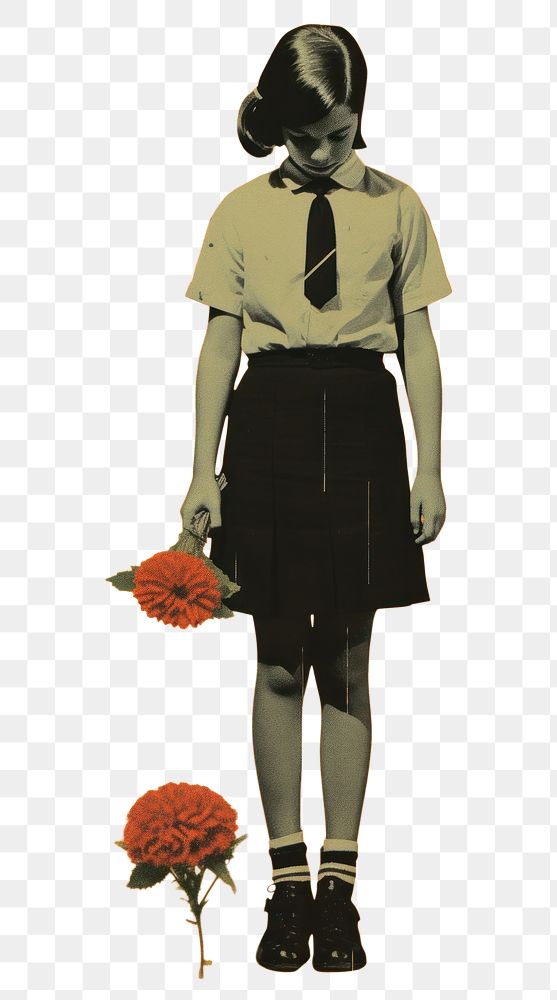 PNG Japanese girl in School uniform flower black plant.