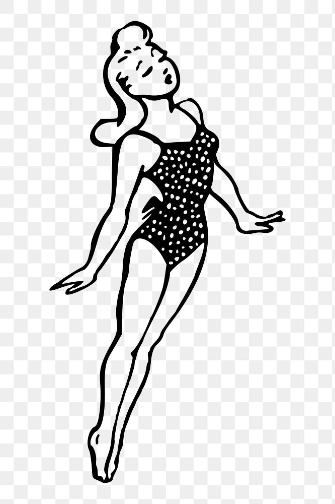 Woman in swimming suit png sticker, transparent background. Free public domain CC0 image.