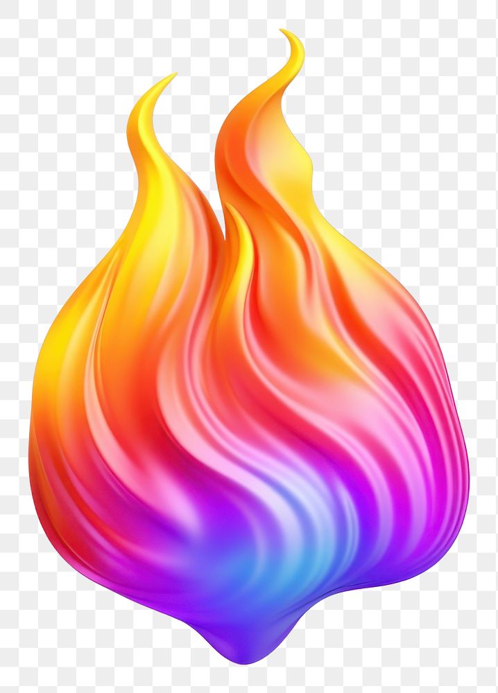 PNG  Fire emoji iridescent petal white background accessories.