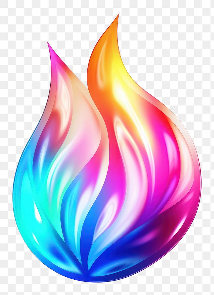 PNG  Fire icon iridescent pattern white background illuminated.