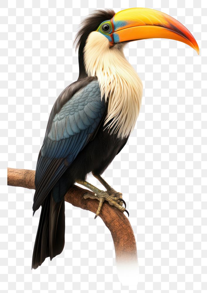 PNG  Hornbill bird iridescent animal toucan beak.