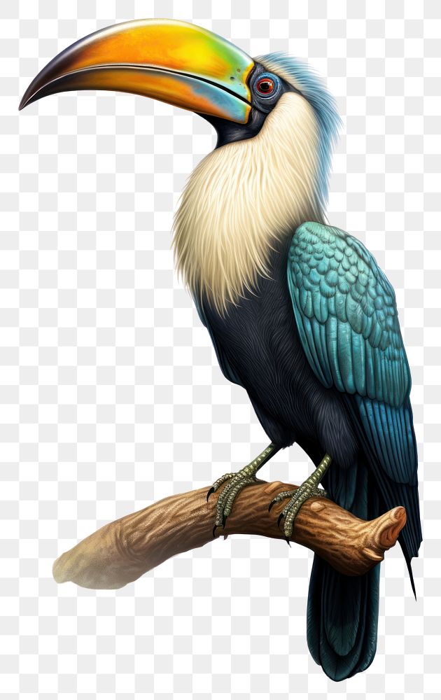 PNG  Hornbill bird iridescent animal toucan beak.