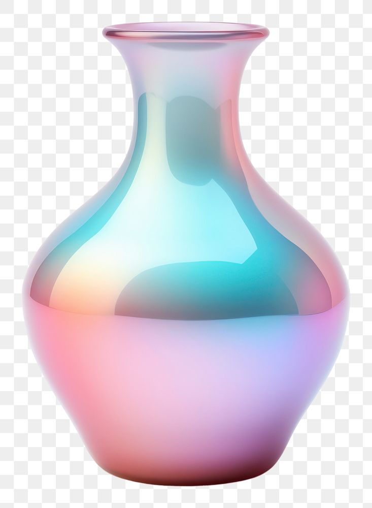 PNG Vase iridescent white background biotechnology biochemistry.