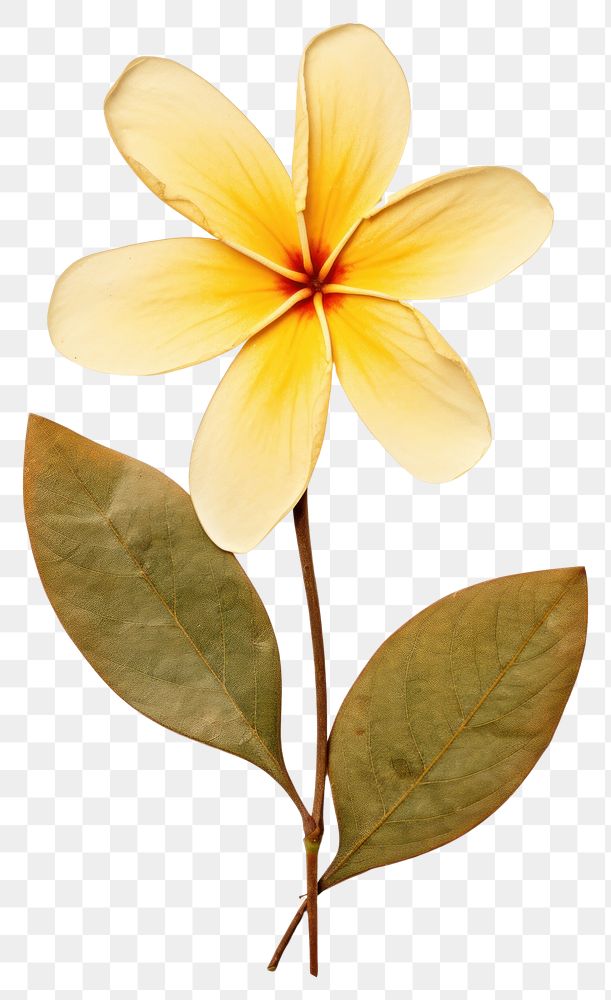 PNG  Real Pressed a plumeria flower petal plant.