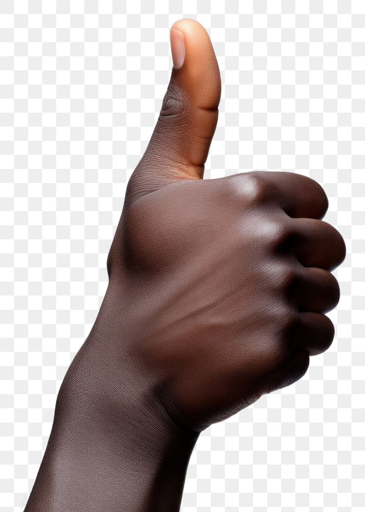 PNG Black hand showing thumb up finger gesturing pointing.