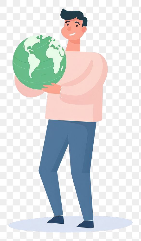 PNG  Man holding earth standing adult environmentalist. AI generated Image by rawpixel.