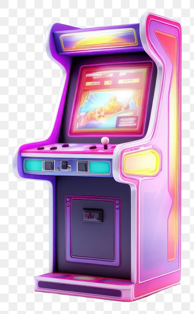 PNG  Arcade machine white background electronics.