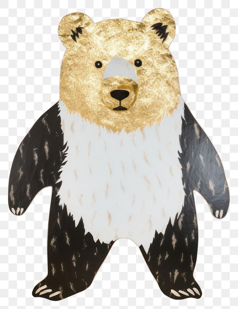 PNG  Bear shape ripped paper animal mammal white background.