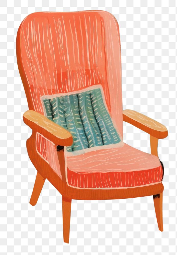 PNG  Chair furniture armchair red. 