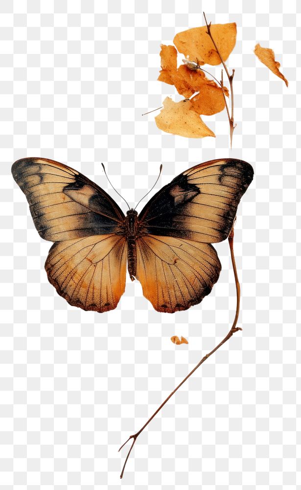 PNG Real Pressed a Butterfly butterfly animal insect.