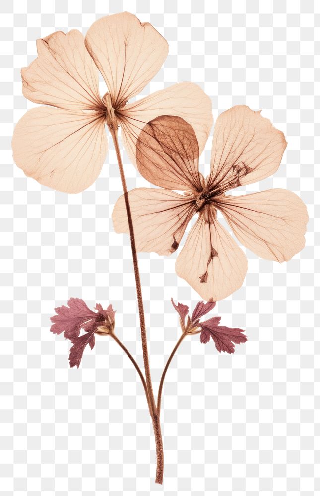 PNG Real Pressed a Geranium flower drawing sketch.
