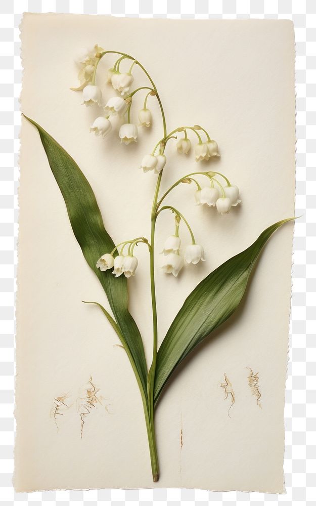 PNG Real Pressed a Lily of the valley flower plant petal.