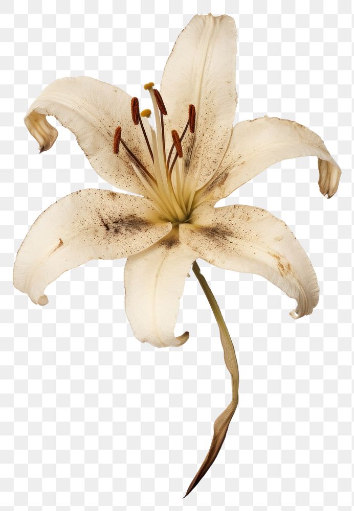 PNG Real Pressed a lily flower plant inflorescence.