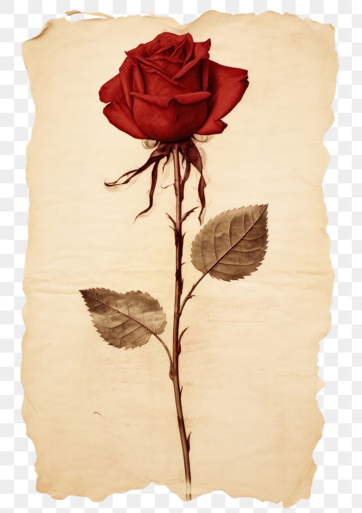 PNG Real Pressed a Red rose flower plant paper.