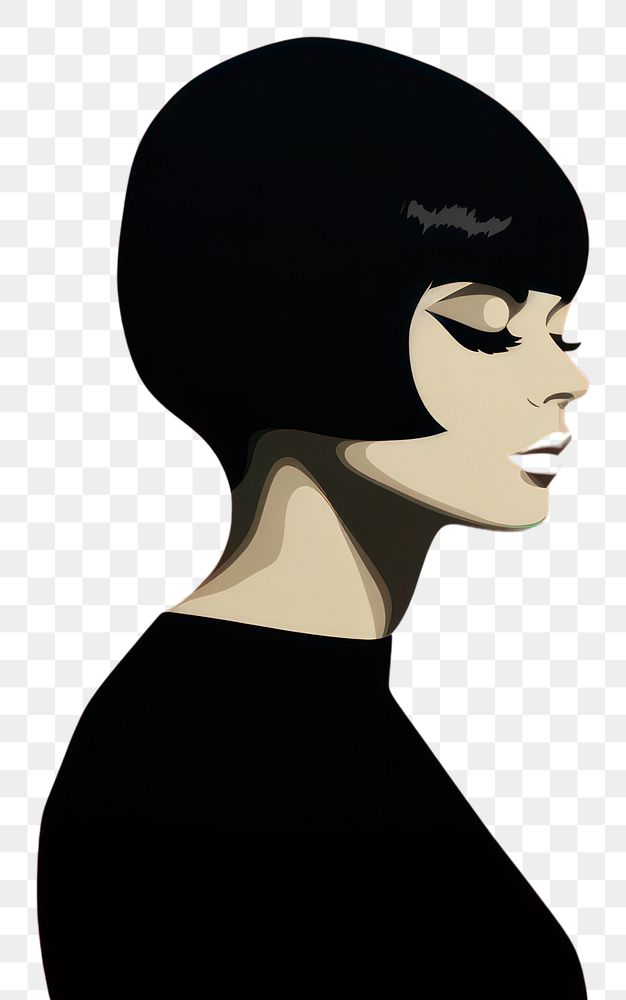 PNG  Minimal woman adult silhouette hairstyle.