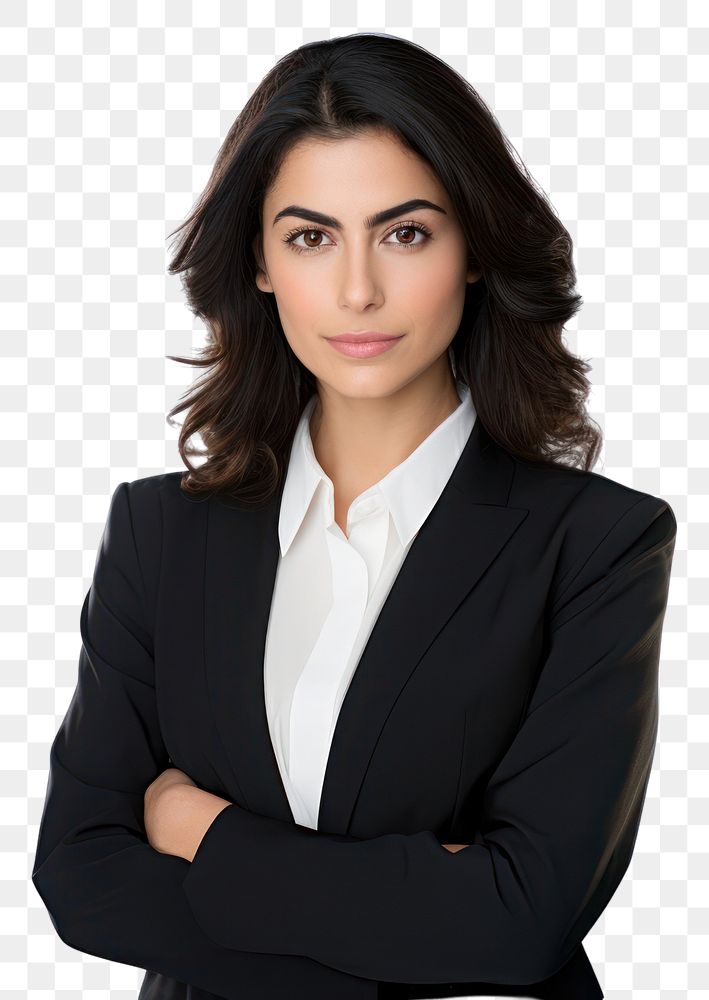 PNG Middle eastern business woman modern portrait white background photography.