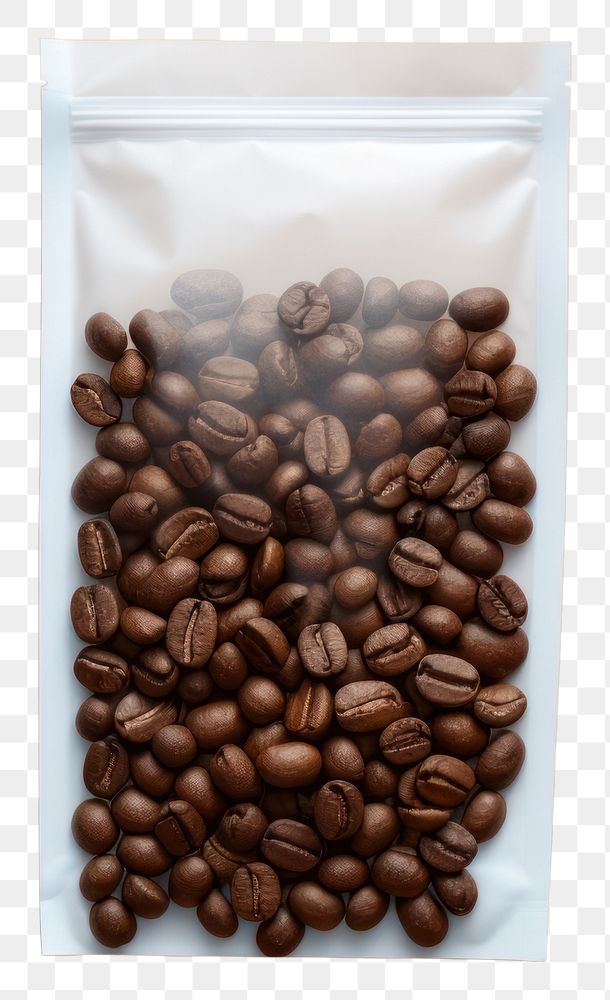 PNG Empty resealable coffee bean bag coffee beans ingredient freshness.