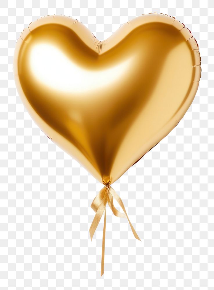 PNG  Gold heart ballon balloon white background celebration.