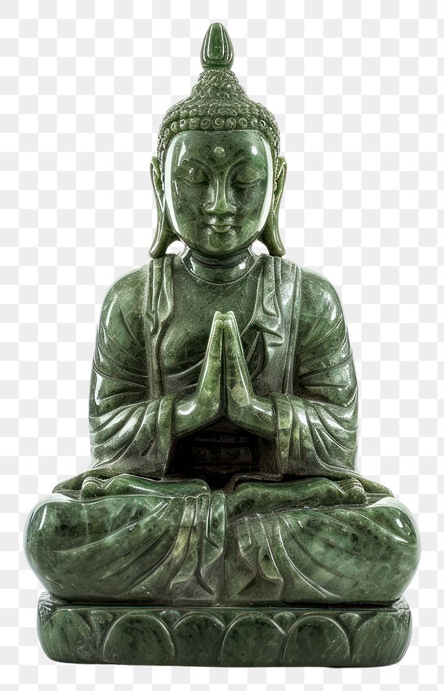 PNG Green marble statue of Buddha buddha jade art.