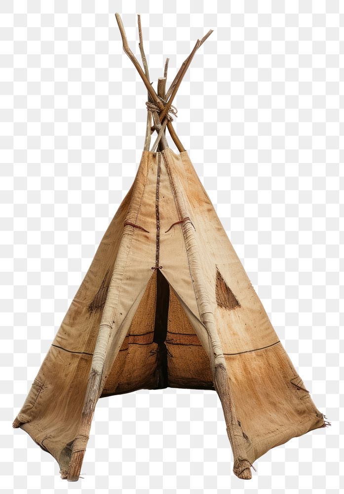 PNG Indian tepee tent made from wood camping white background architecture.
