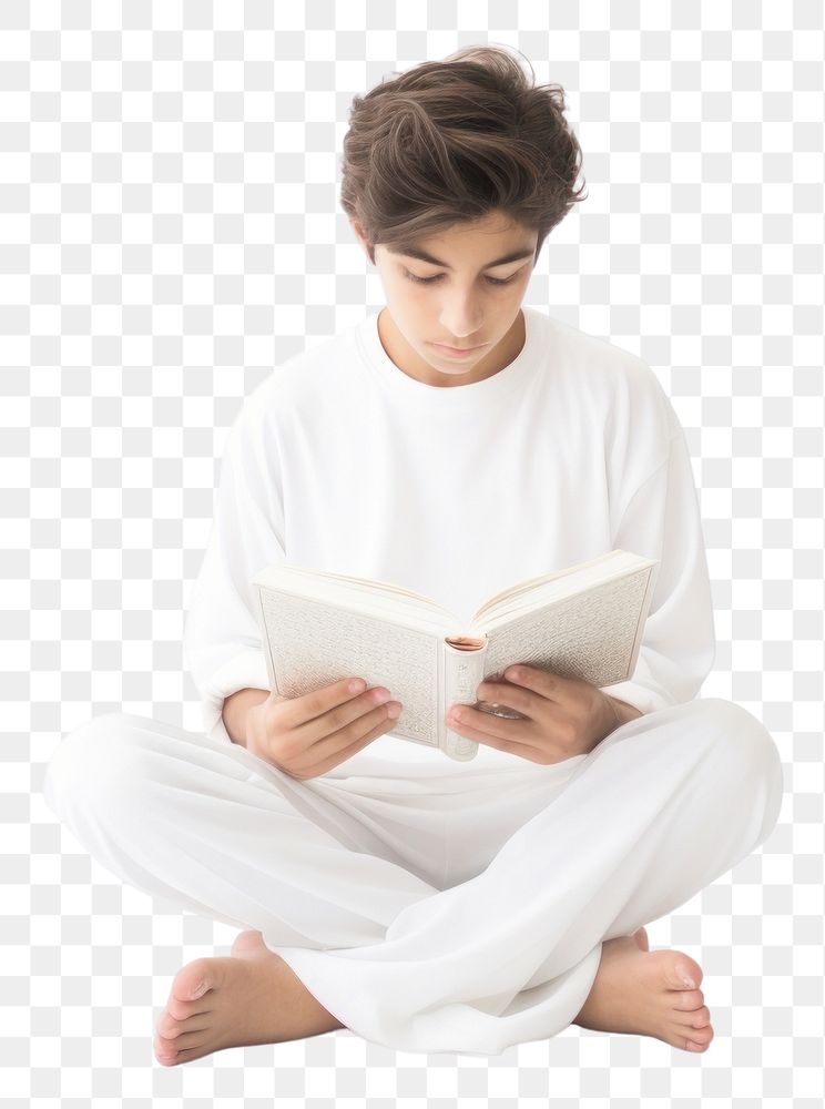 PNG Reading sitting person white.