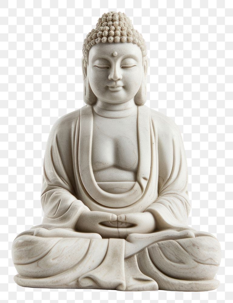 PNG Marble statue of Buddha buddha representation spirituality.