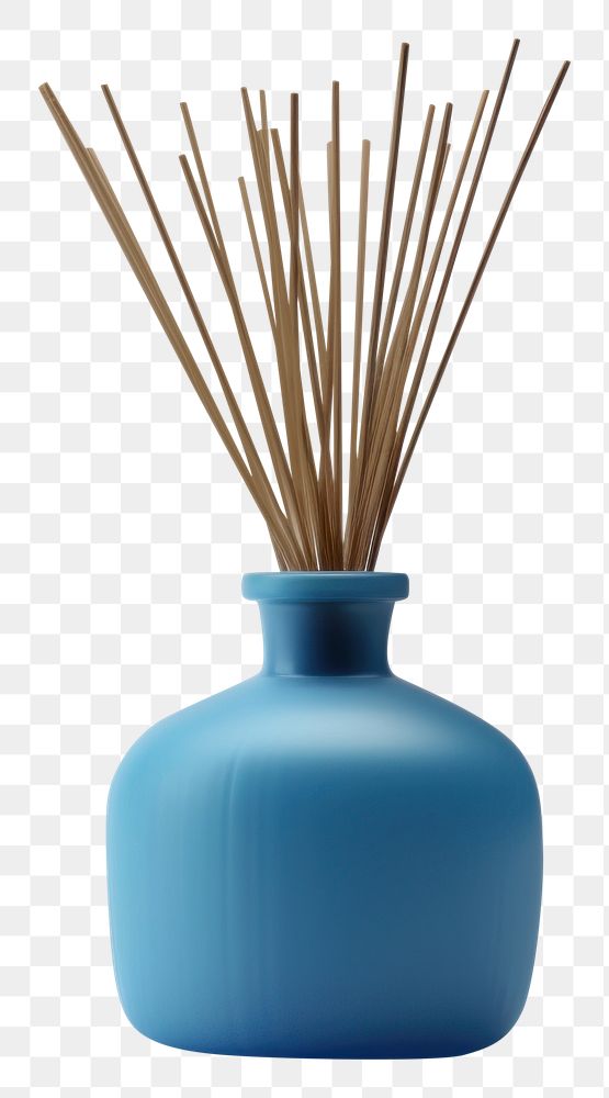 PNG Reed oil diffuser bottle vase blue. 