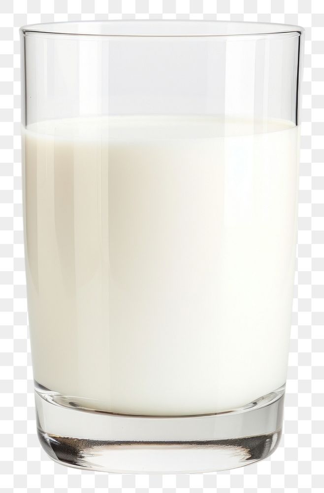 PNG Glass of fresh milk dairy drink white background.