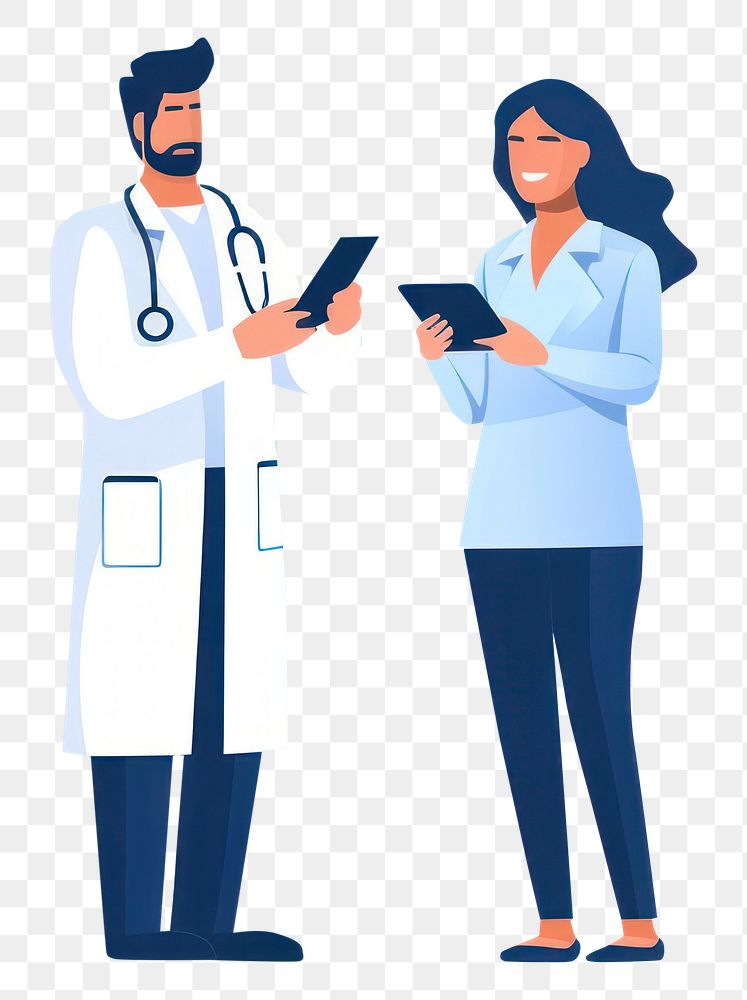 PNG  Help and doctors with a tablet for healthcare adult togetherness stethoscope. AI generated Image by rawpixel.